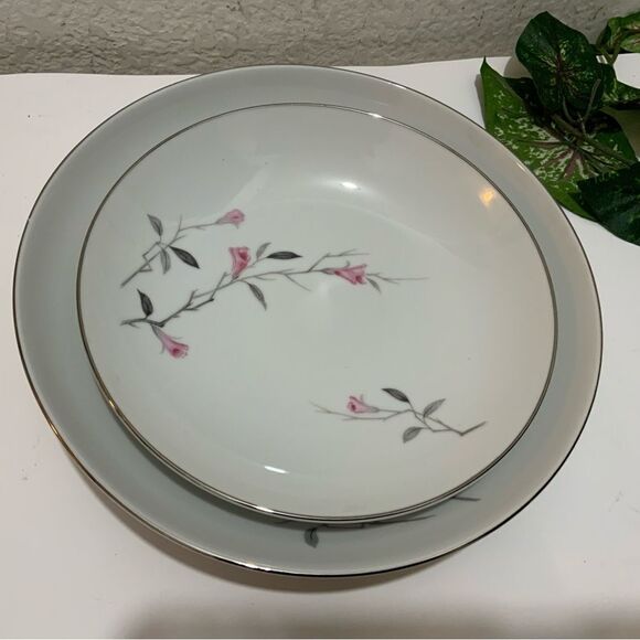 2 Cherry Blossom Fine China 1067 Japan 1 large Bowls 9 1/8"  1 salad bowl 7.5”G6 - Picture 8 of 12